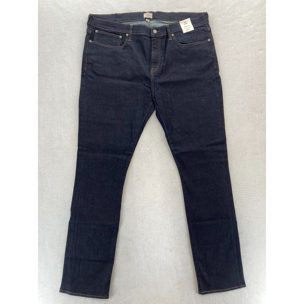 J.Crew 484 Jeans Mens 44x34 Narrow Tapered Leg Dark Blue Kurabo Japanese Denim